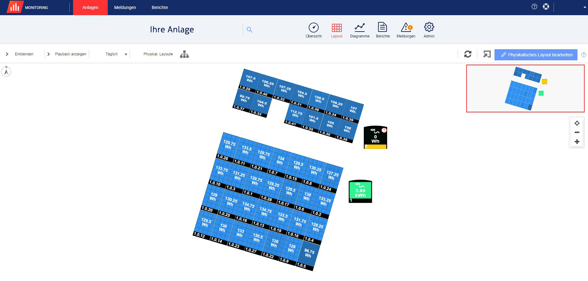 Modulbelegungsplan (hier SolarEdge-Monitoring) Modulbelegungsplan (hier SolarEdge-Monitoring)